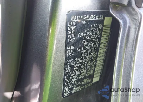 2012 Nissan Juke Sl z USA, uszkodzony, nr VIN JN8AF5MV1CT108723